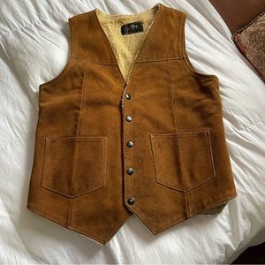 Vintage 70s leather shearling vest